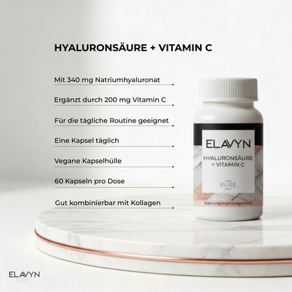 ELAVYN Hyaluronsäure + Vitamin C Kapseln mit Natriumhyaluronat