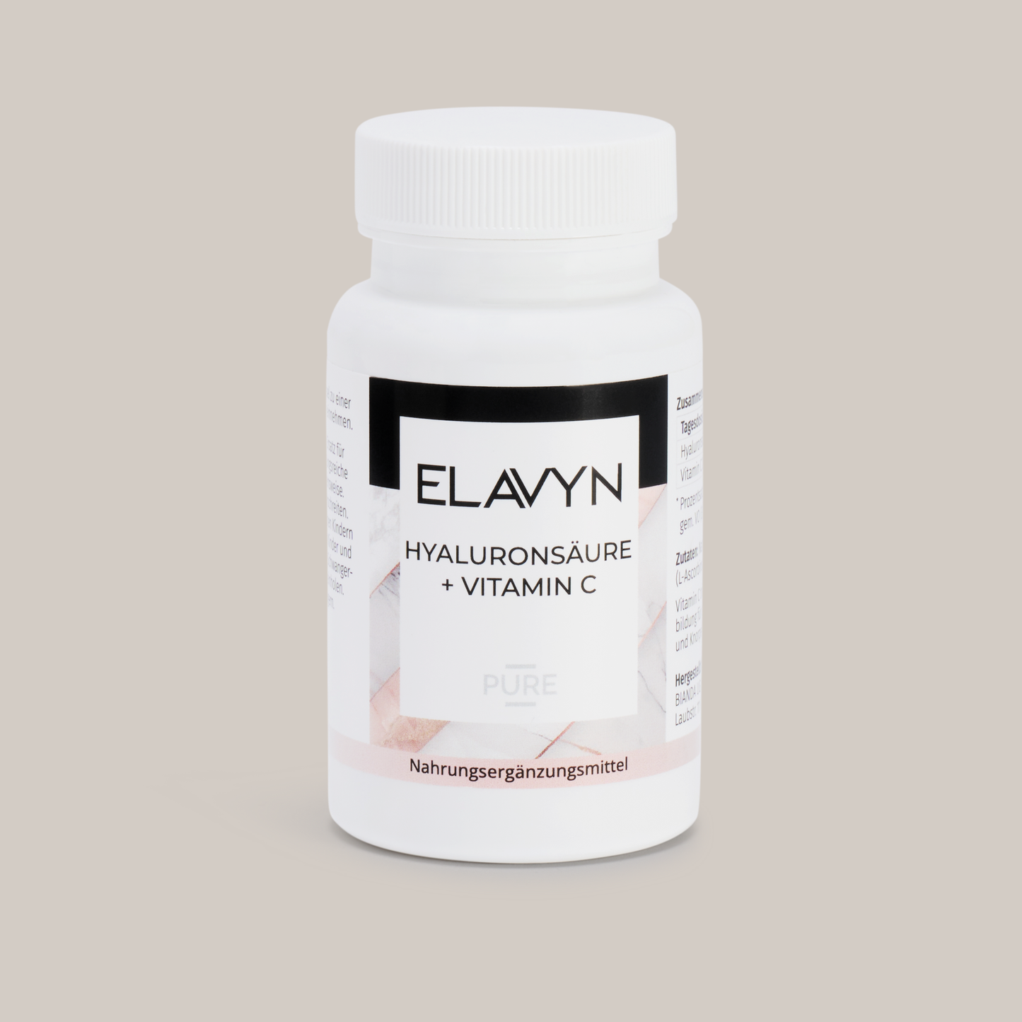 ELAVYN Hyaluronsäure + Vitamin C Kapseln, Dose mit 60 Stück