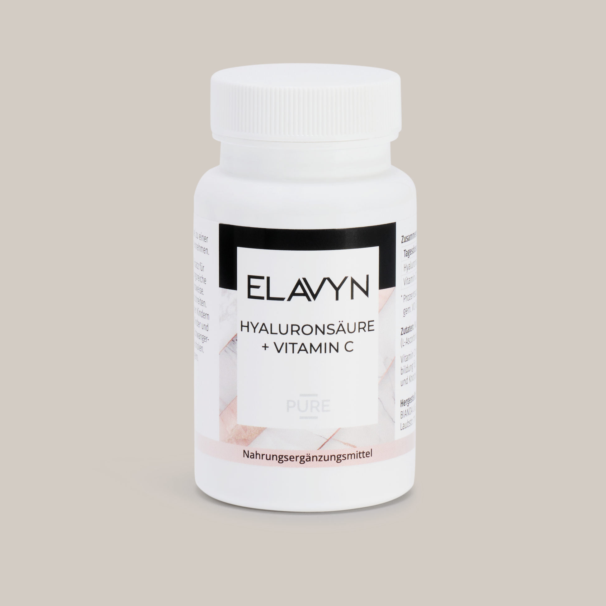 ELAVYN Hyaluronsäure + Vitamin C Kapseln, Dose mit 60 Stück